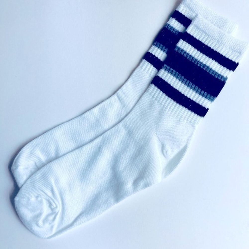 🍒 5/$25 🍒 Gray & Black Striped Crew Socks